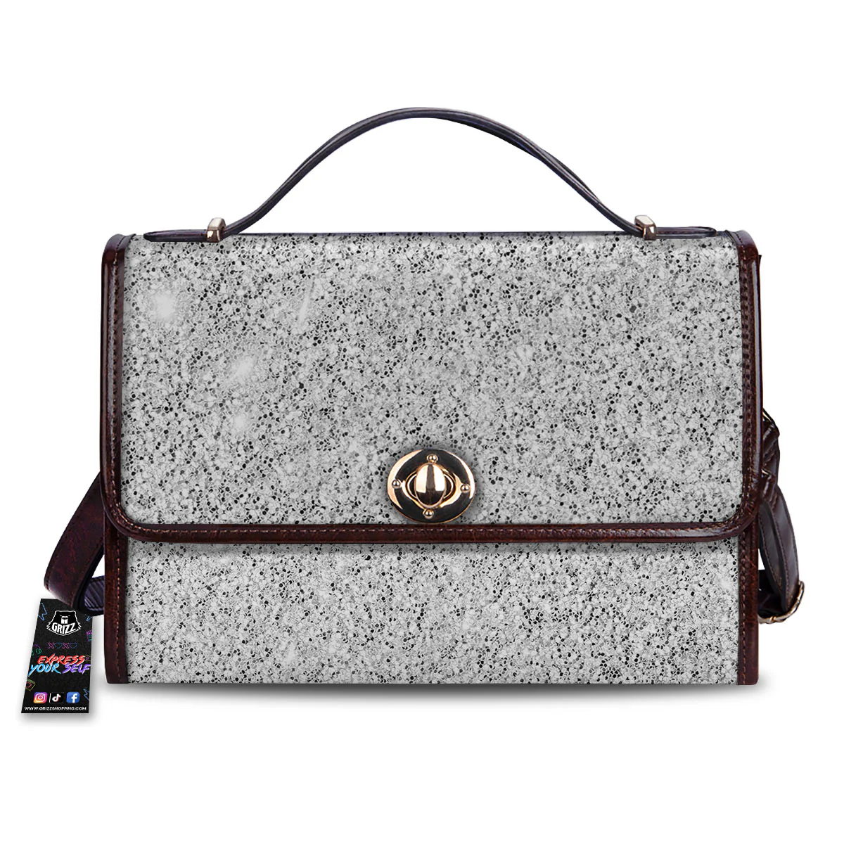 Artwork Glitter Silver Print Women's Satchel Bag