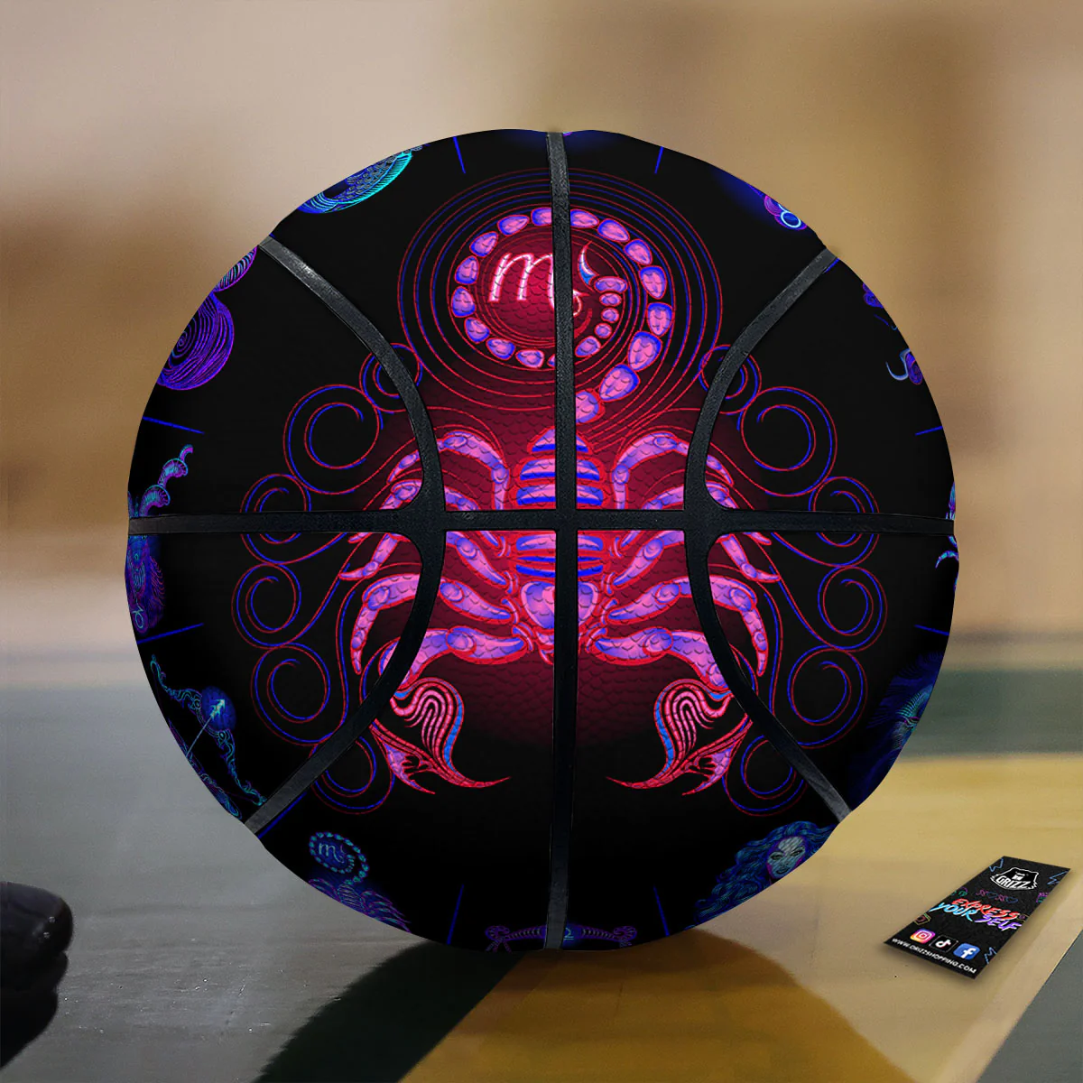 Astrological And Scorpio Signs Print Basketball
