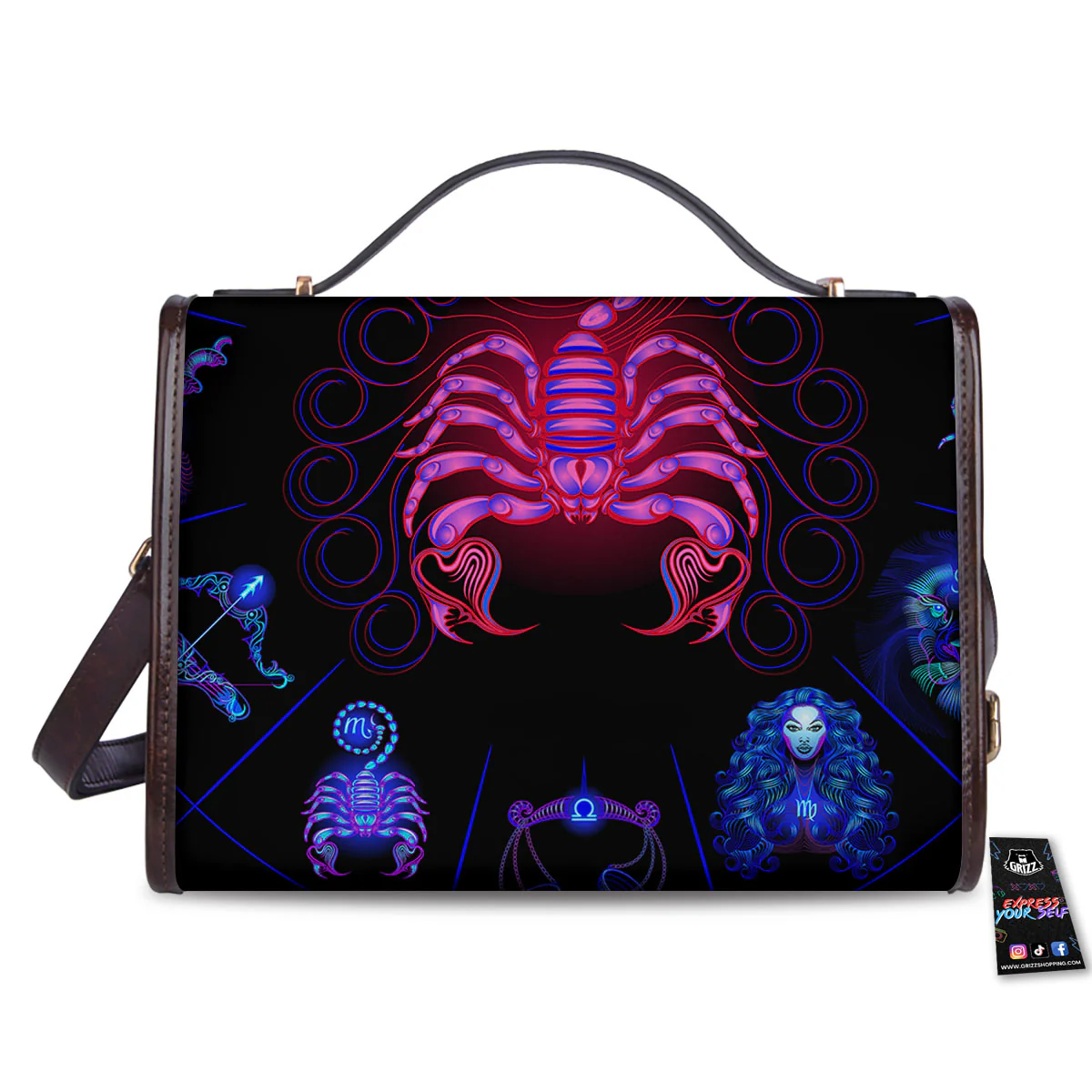 Astrological And Scorpio Signs Print Women's Satchel Bag - Image 2