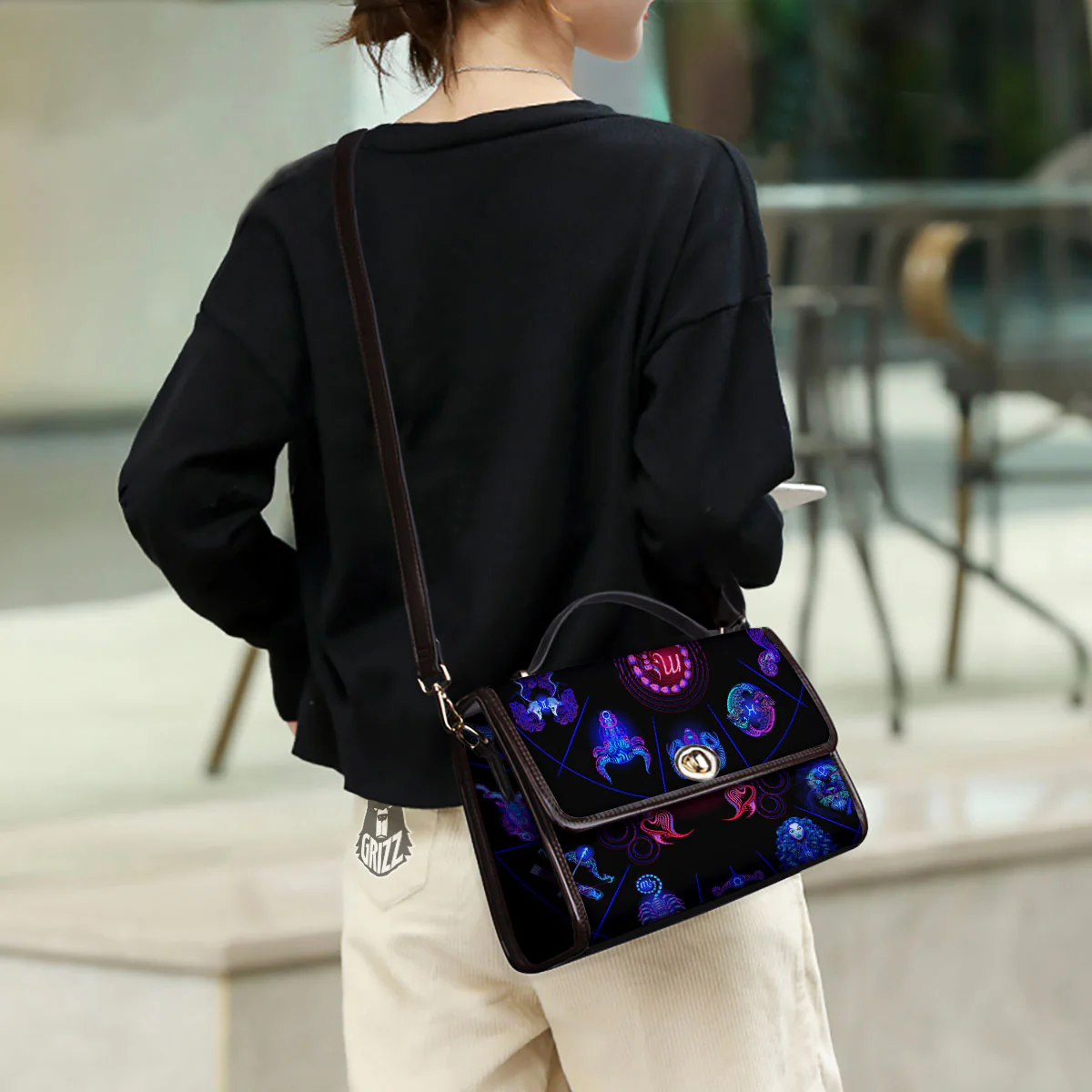 Astrological And Scorpio Signs Print Women's Satchel Bag - Image 3