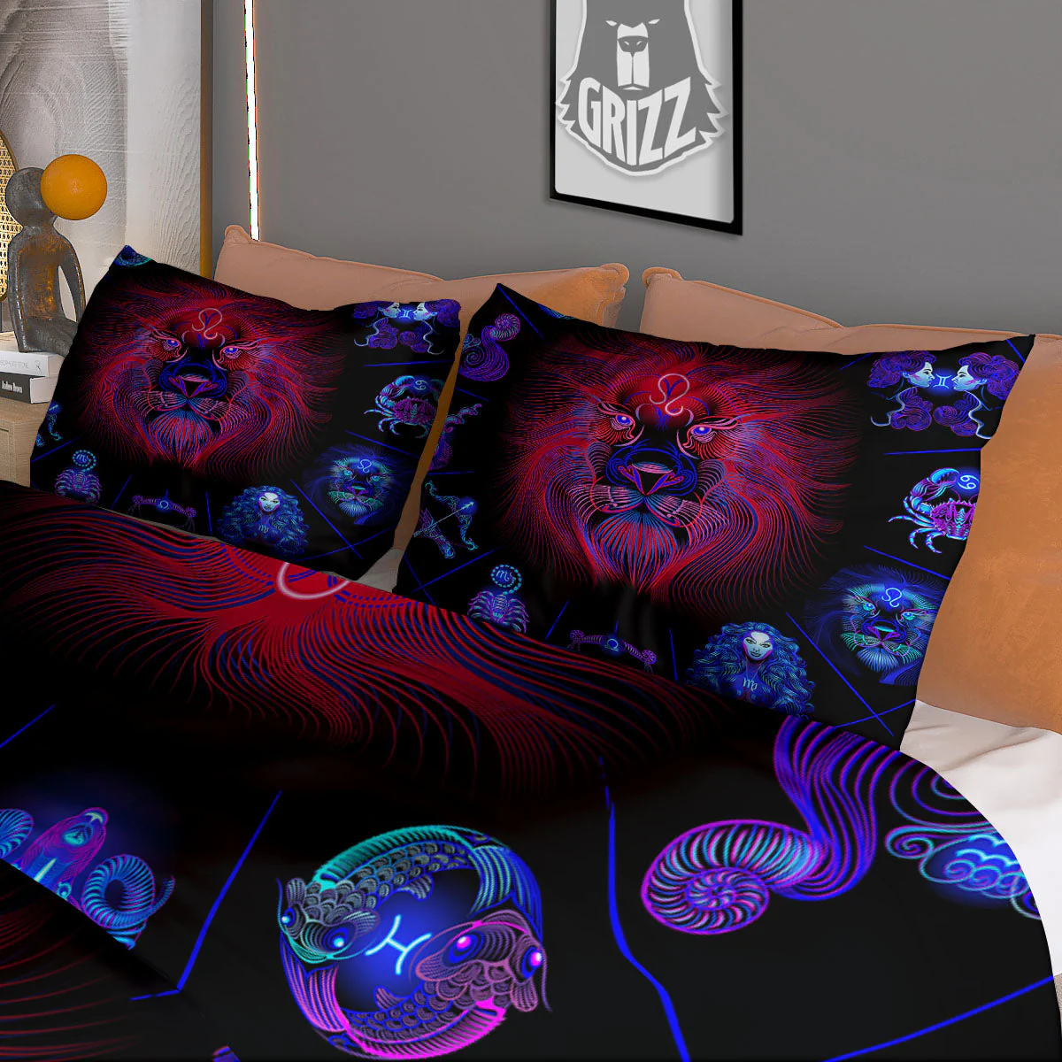 Astrological Leo Signs Leo Print Duvet Cover Bedding Set - Image 3