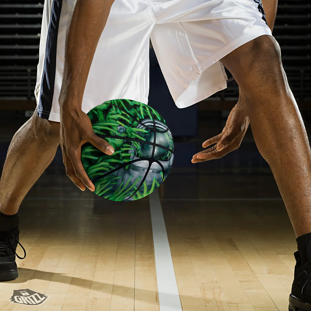 Astronaut And Alien Sci Fi Print Basketball - Image 3