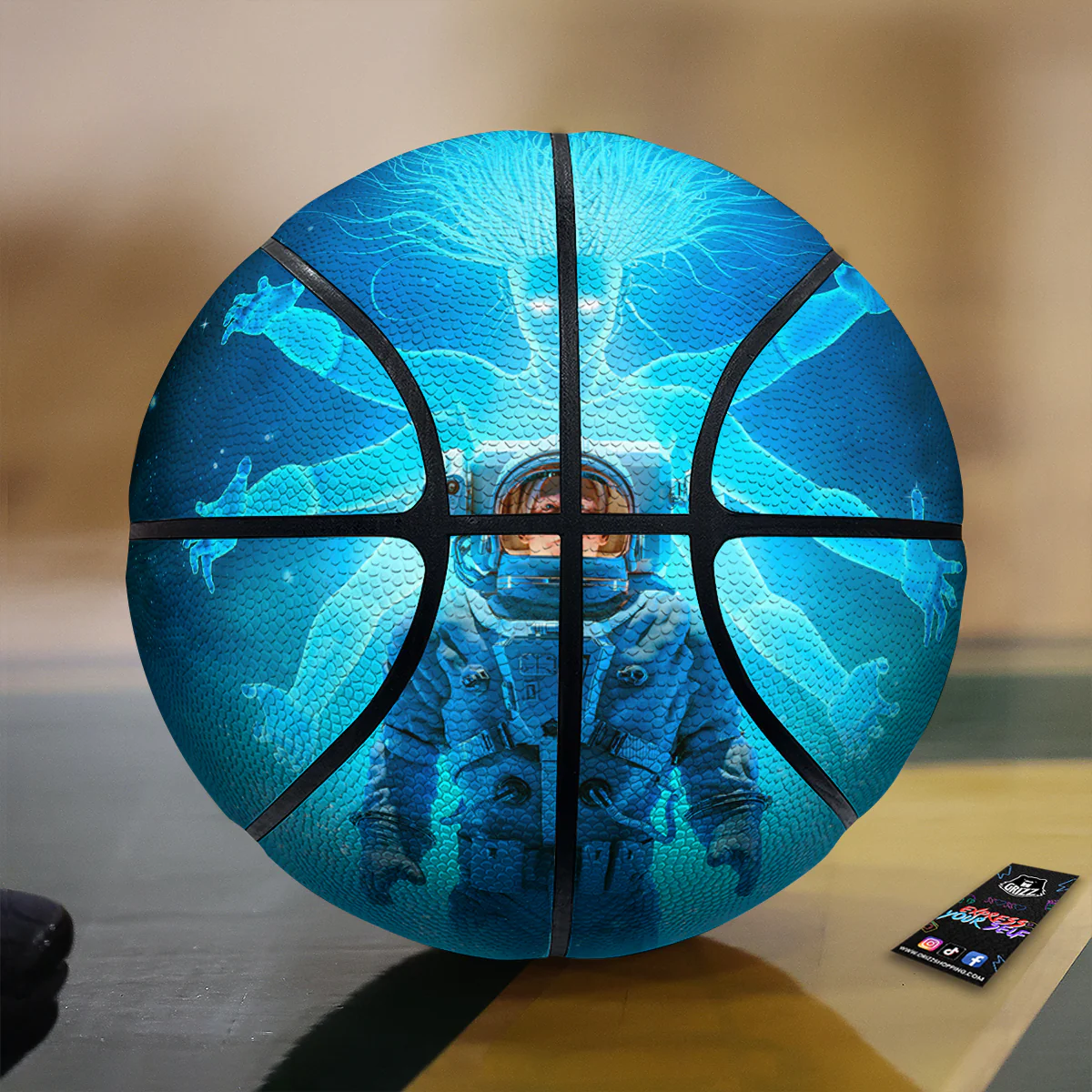 Astronaut And Female Alien Print Basketball