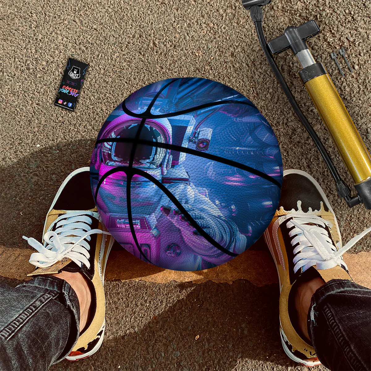 Astronaut Futuristic Print Basketball - Image 2