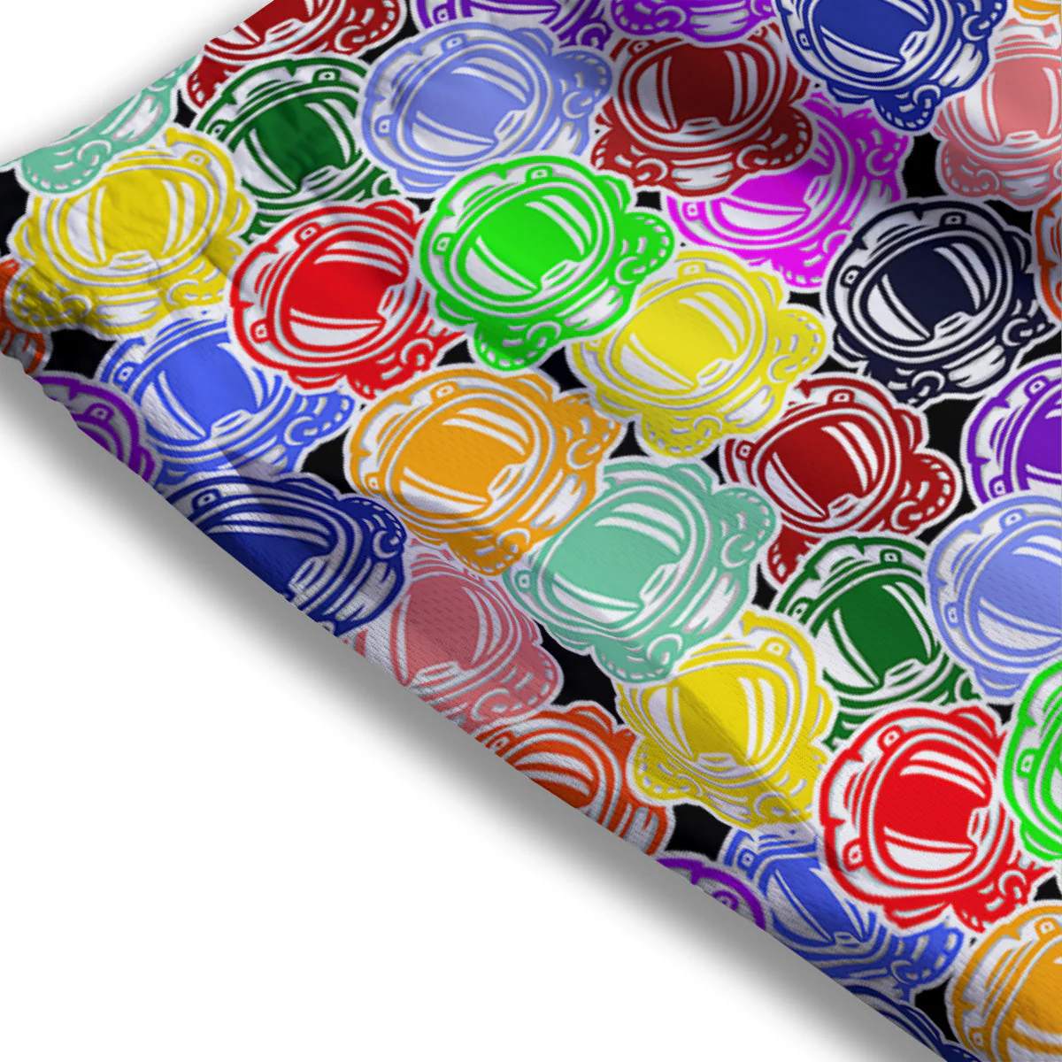 Astronaut Helmet Colorful Print Pattern Mesh Shorts - Image 3