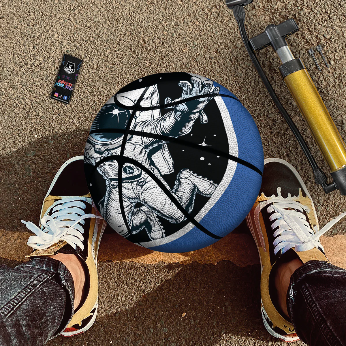 Astronaut In The Space Print Basketball - Image 2