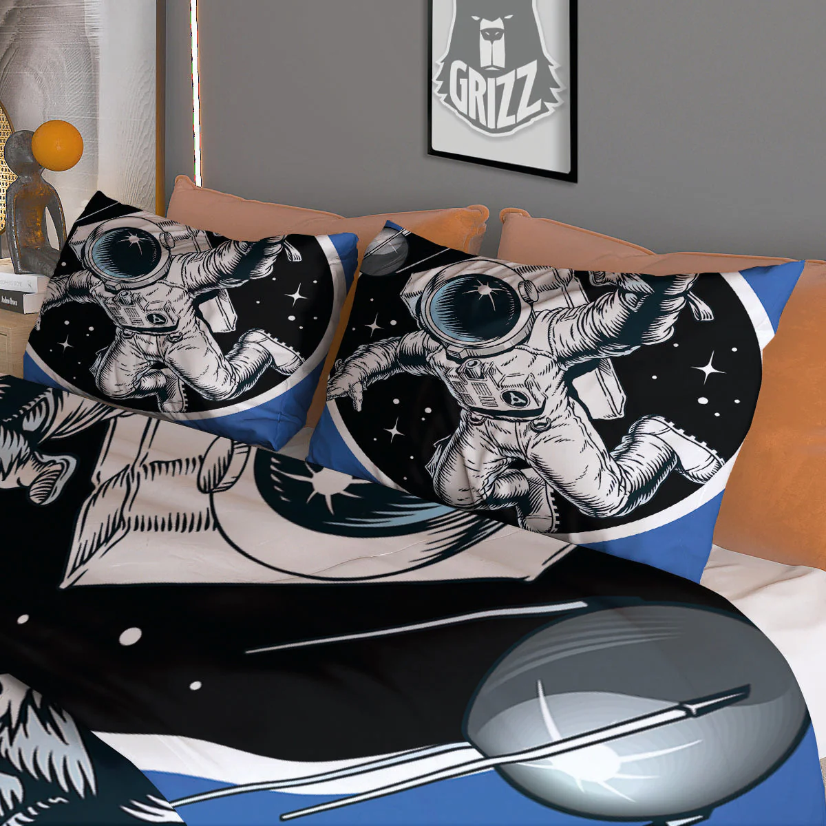 Astronaut In The Space Print Duvet Cover Bedding Set - Image 3