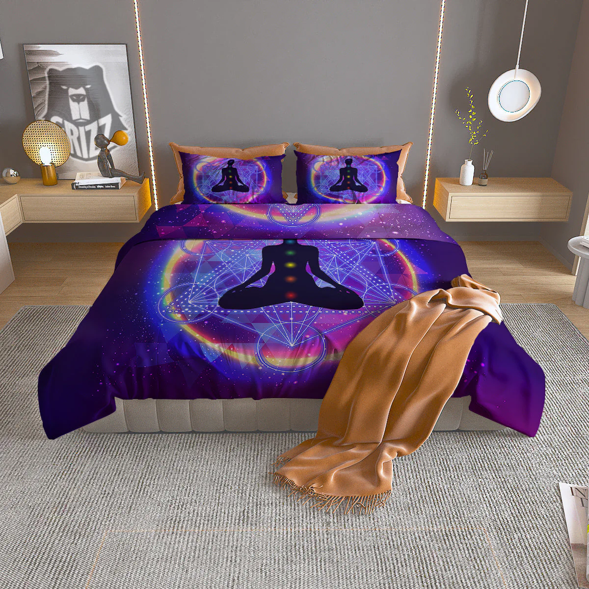 Aura Chakras Colorful Print Duvet Cover Bedding Set