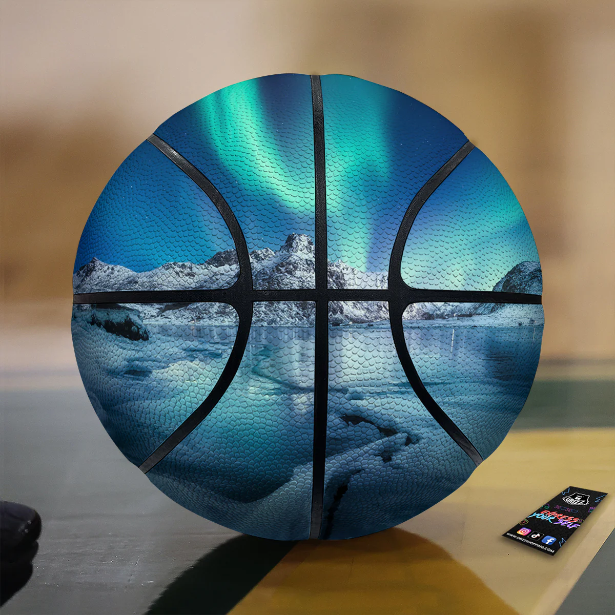 Aurora Borealis Blue Print Basketball