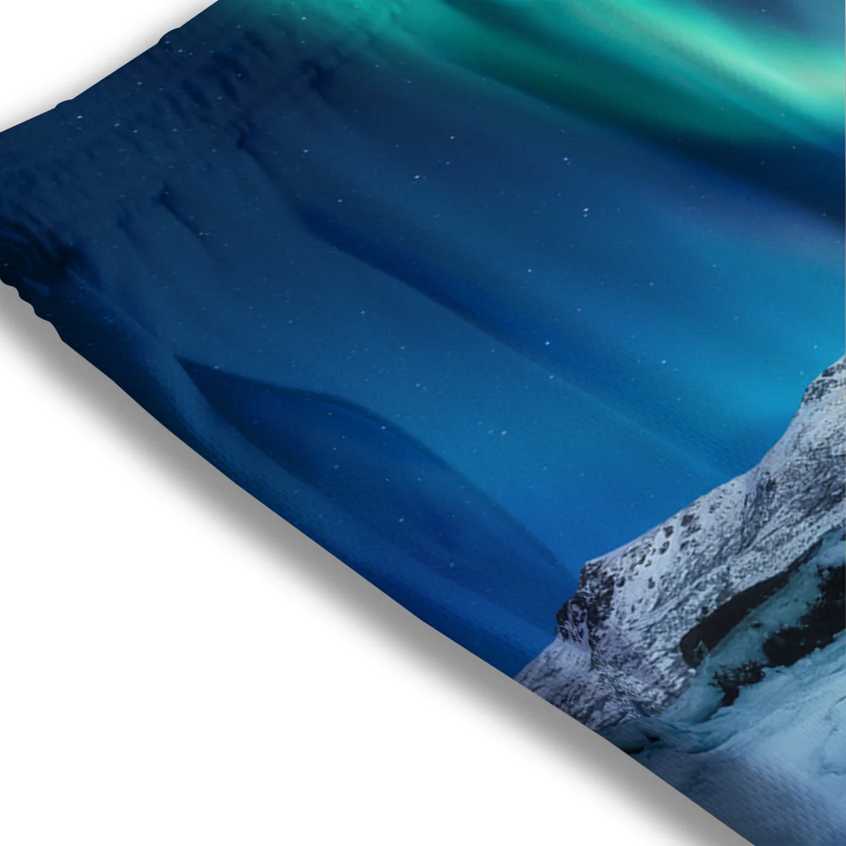 Aurora Borealis Blue Print Mesh Shorts - Image 3