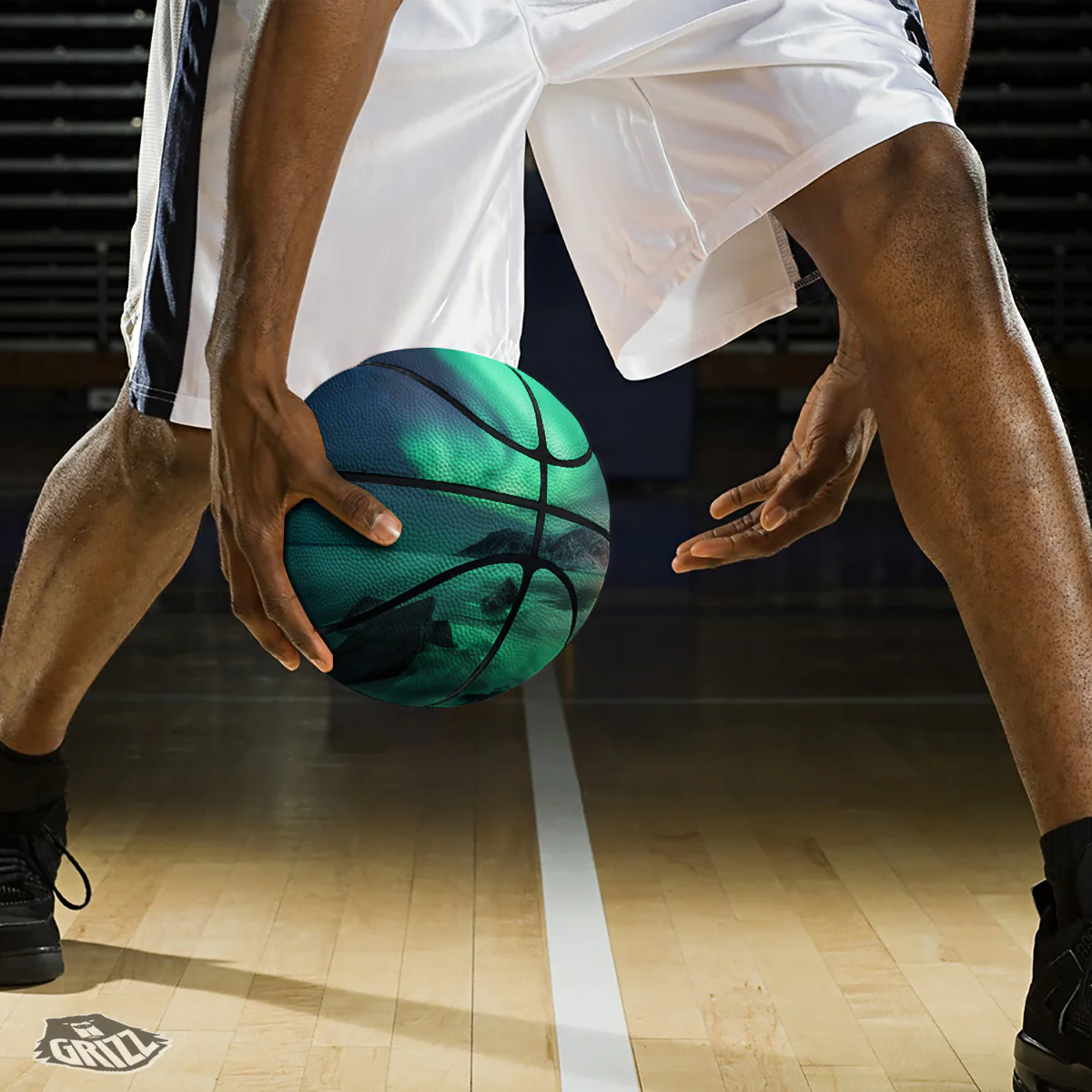 Aurora Northern Lights Print Basketball - Image 3