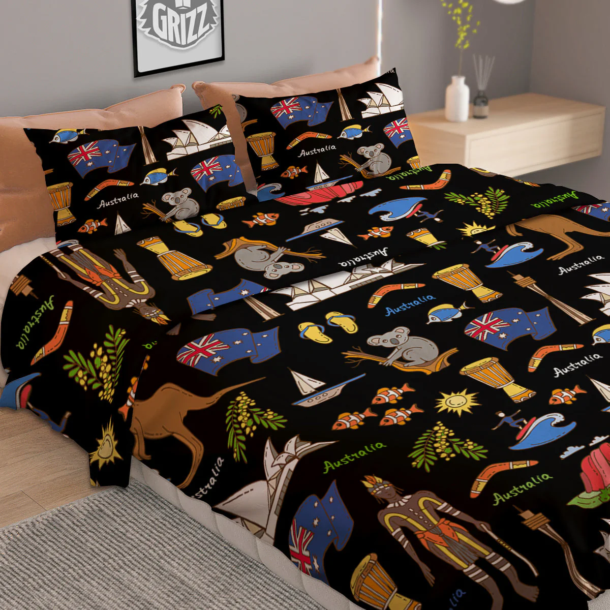 Australia Theme Print Pattern Duvet Cover Bedding Set - Image 2