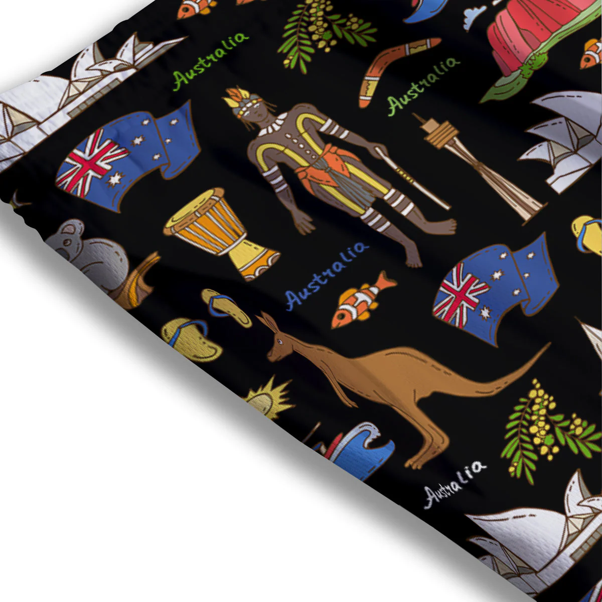 Australia Theme Print Pattern Mesh Shorts - Image 3