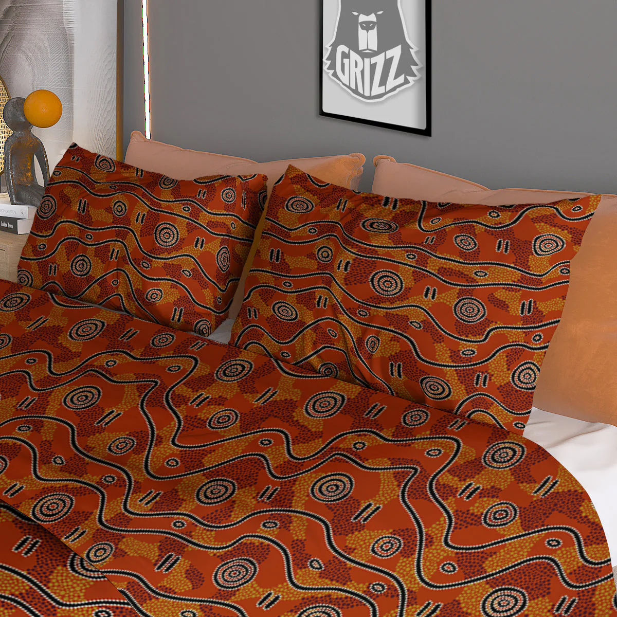 Australian Aboriginal Print Pattern Duvet Cover Bedding Set - Image 3