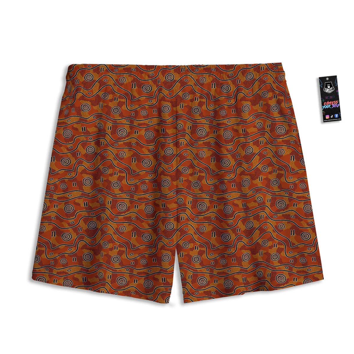 Australian Aboriginal Print Pattern Mesh Shorts - Image 2