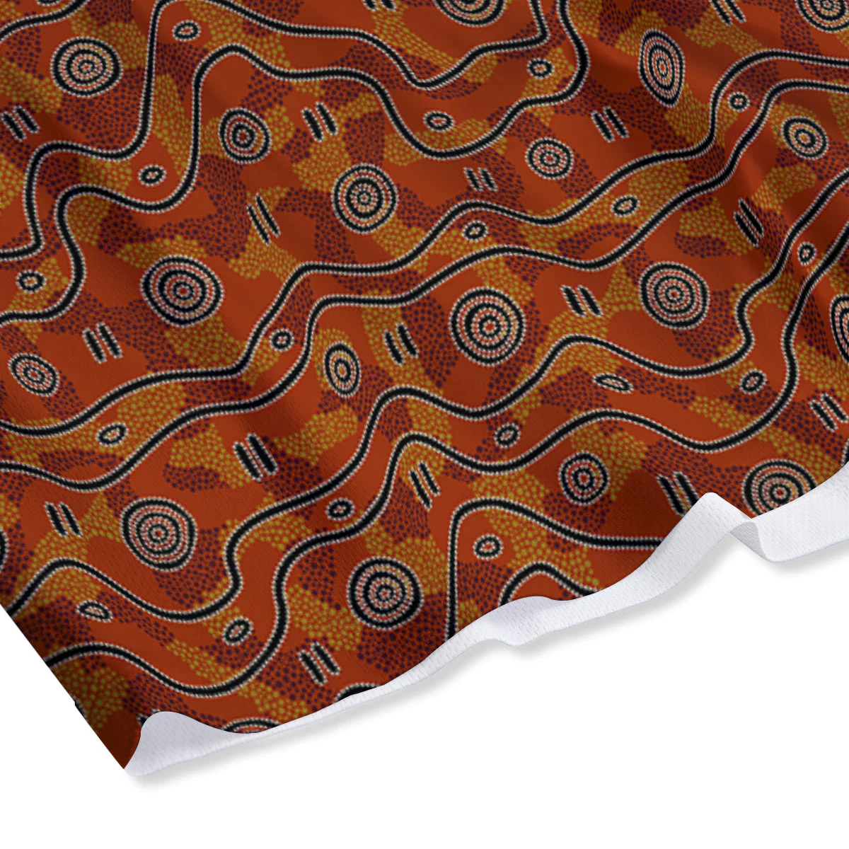Australian Aboriginal Print Pattern Mesh Shorts - Image 4