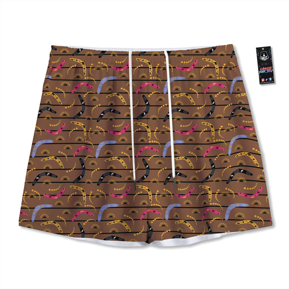Australian Boomerangs Print Pattern Mesh Shorts