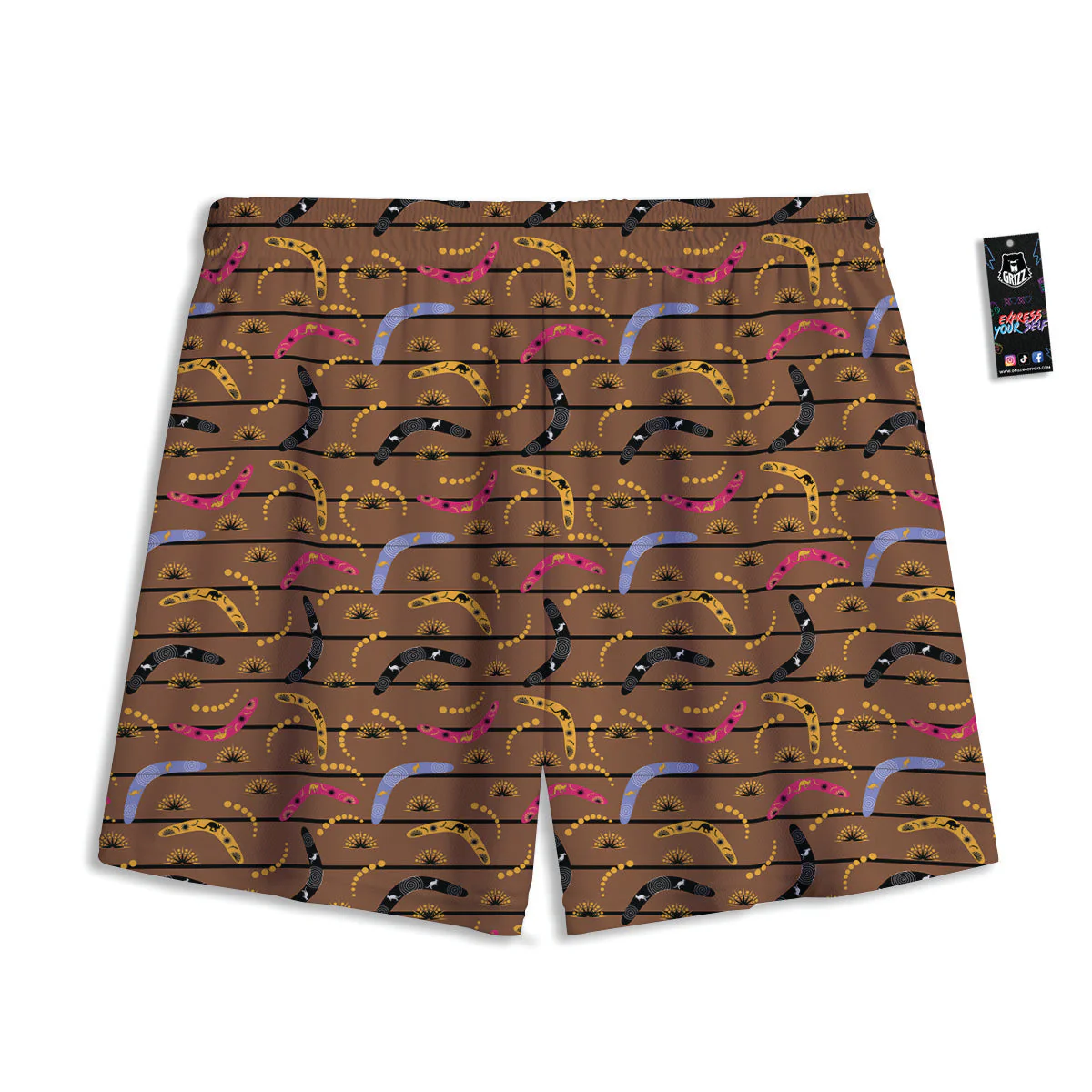 Australian Boomerangs Print Pattern Mesh Shorts - Image 2