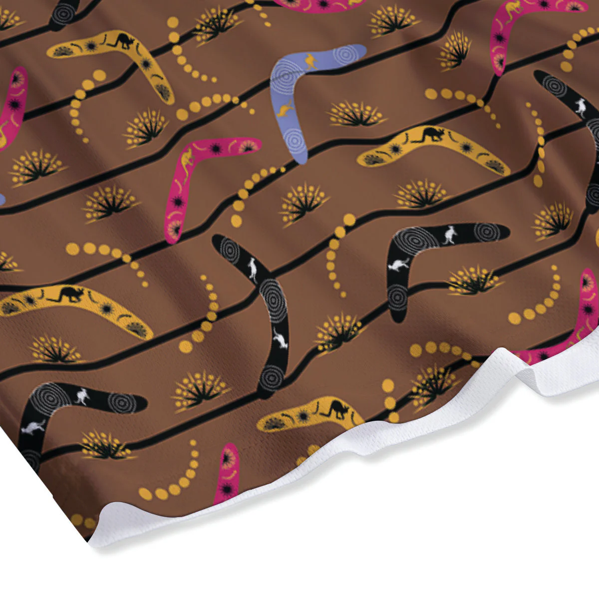 Australian Boomerangs Print Pattern Mesh Shorts - Image 4