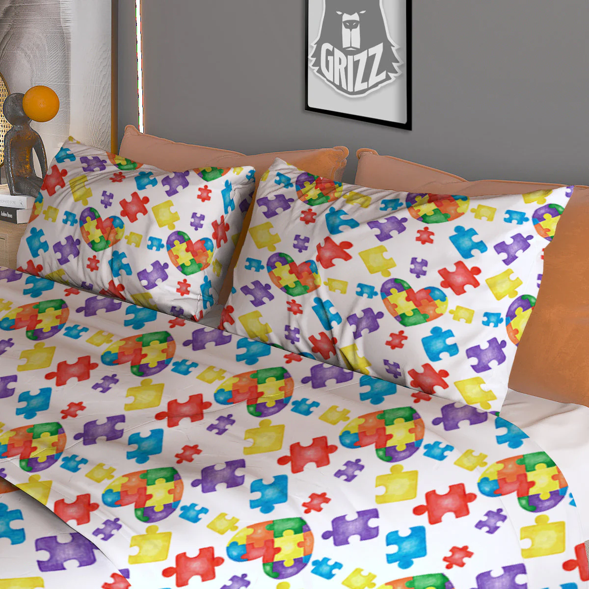 Autism Awareness Print Pattern Duvet Cover Bedding Set - Image 3