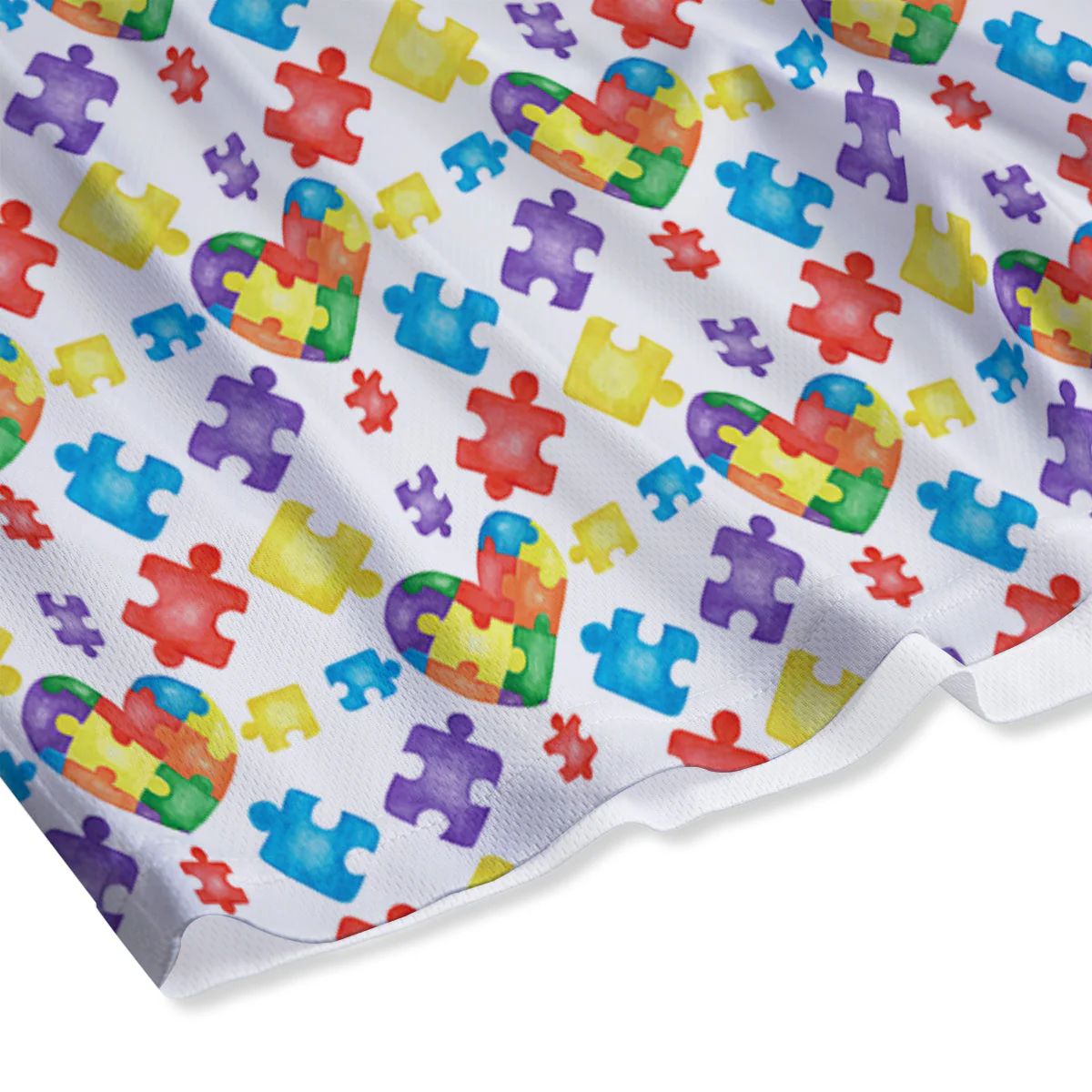Autism Awareness Print Pattern Mesh Shorts - Image 4