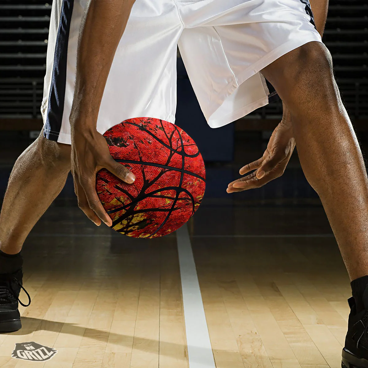 Autumn Trees Red Print Basketball - Image 3