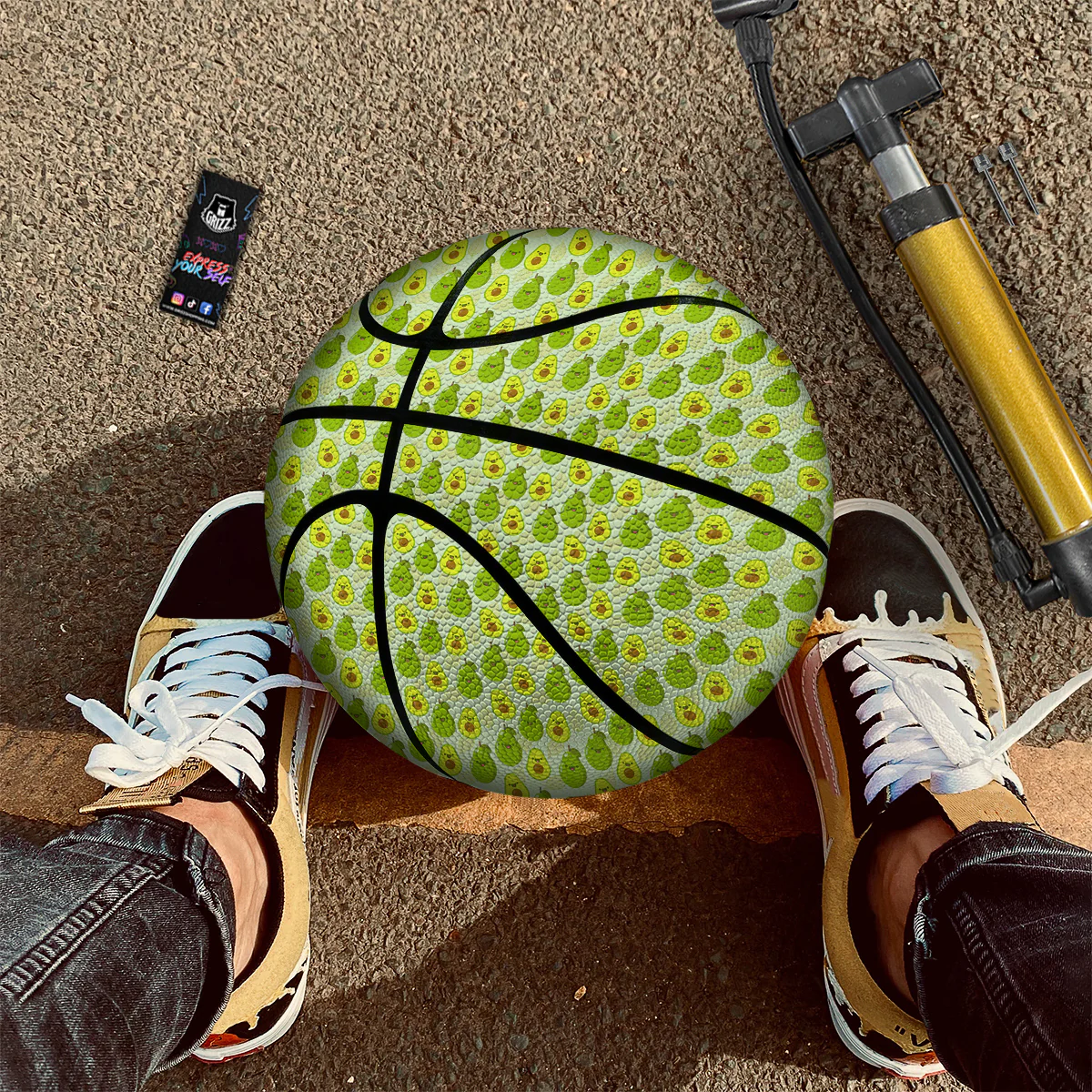 Avocado Cartoon Print Pattern Basketball - Image 3
