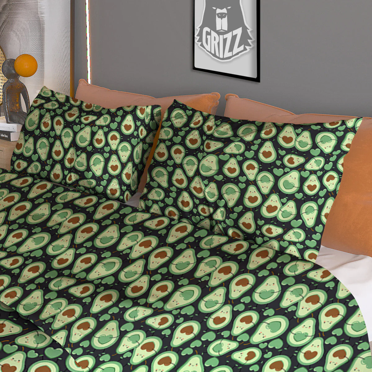 Avocado Cute Print Pattern Duvet Cover Bedding Set - Image 3