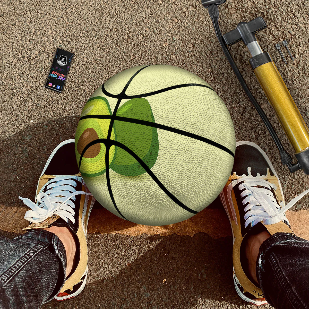 Avocado Green Print Basketball - Image 2