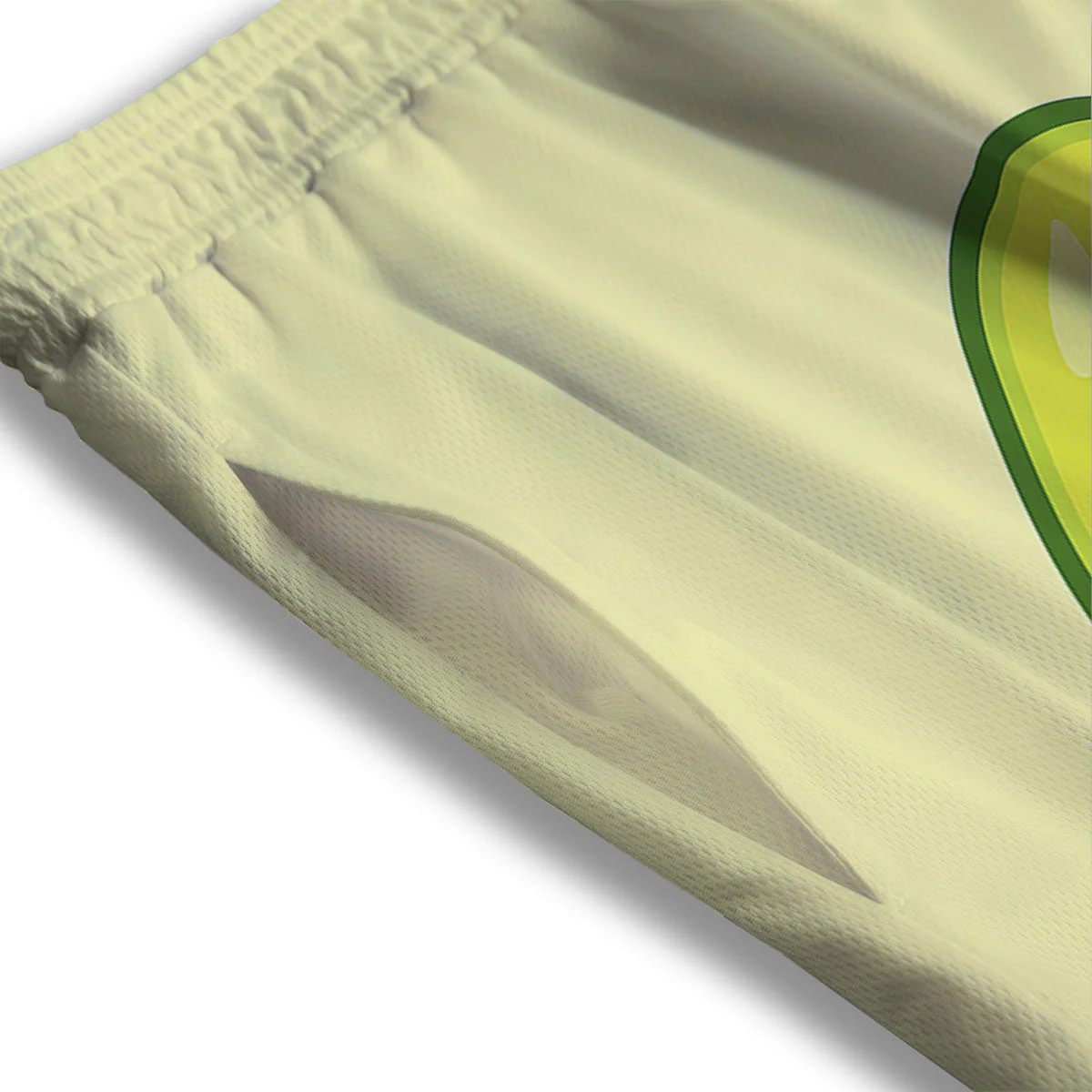 Avocado Green Print Mesh Shorts - Image 3