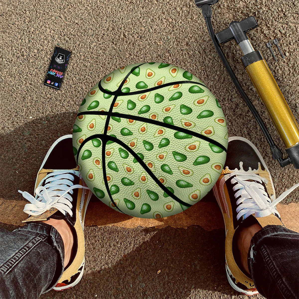 Avocado Half Cut Print Basketball - Image 2
