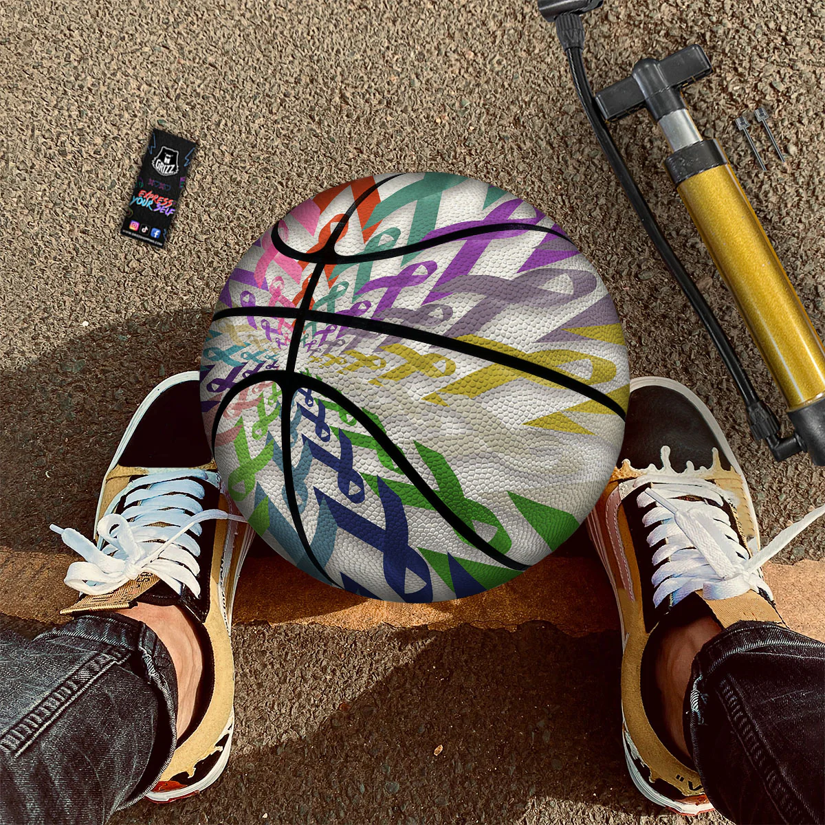 Awareness Mandala Cancer Print Basketball - Image 2