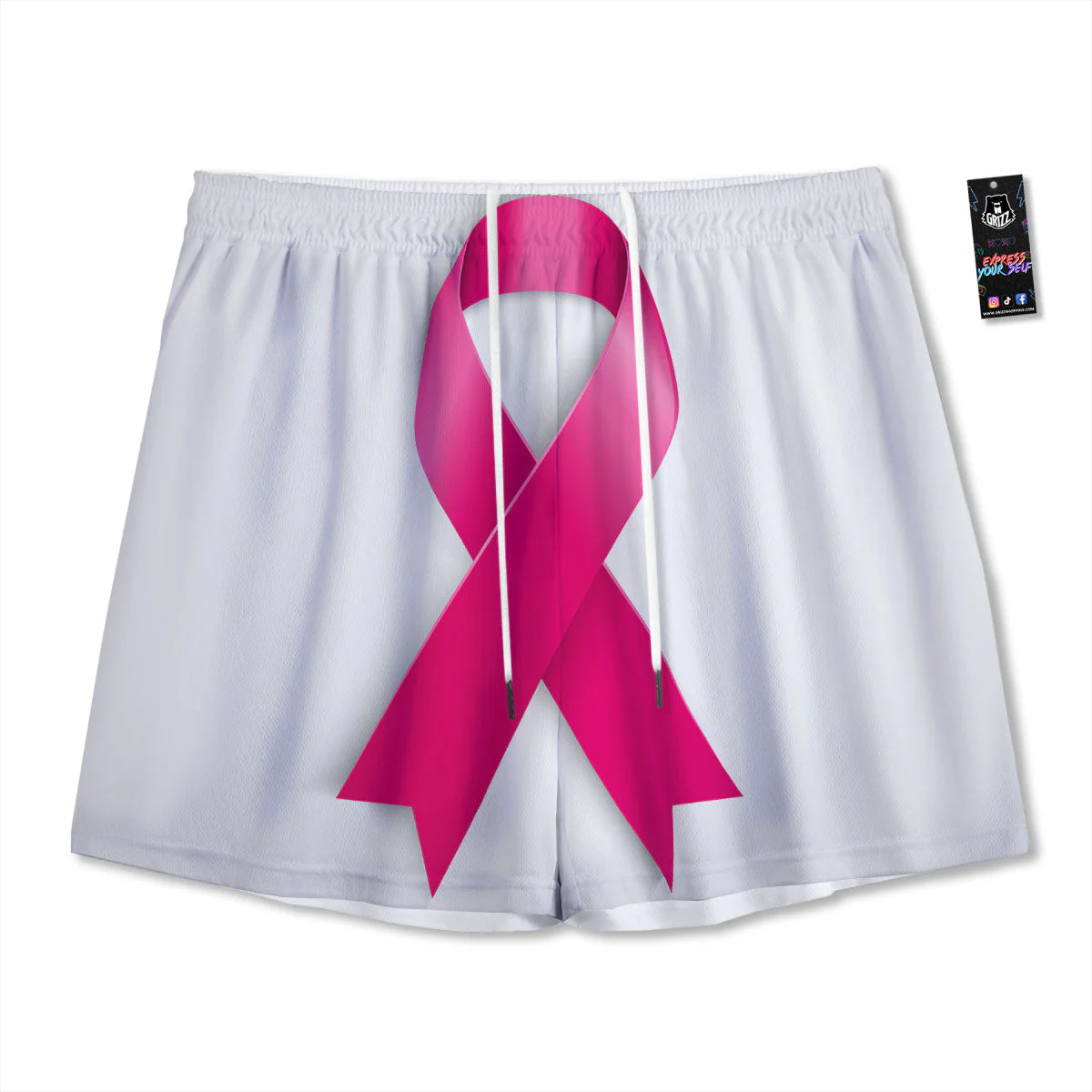Awareness Ribbons Cancer Print Mesh Shorts