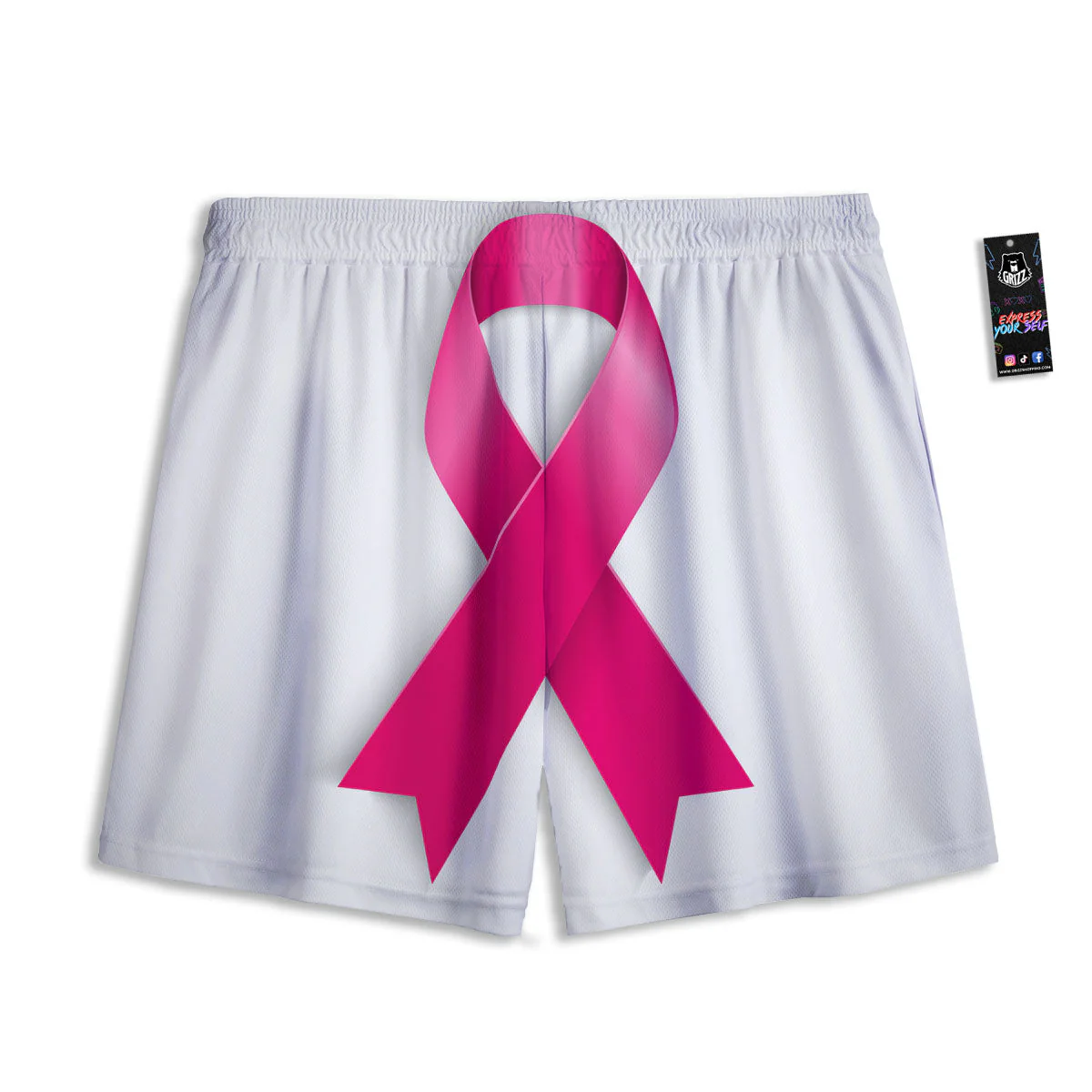 Awareness Ribbons Cancer Print Mesh Shorts - Image 2