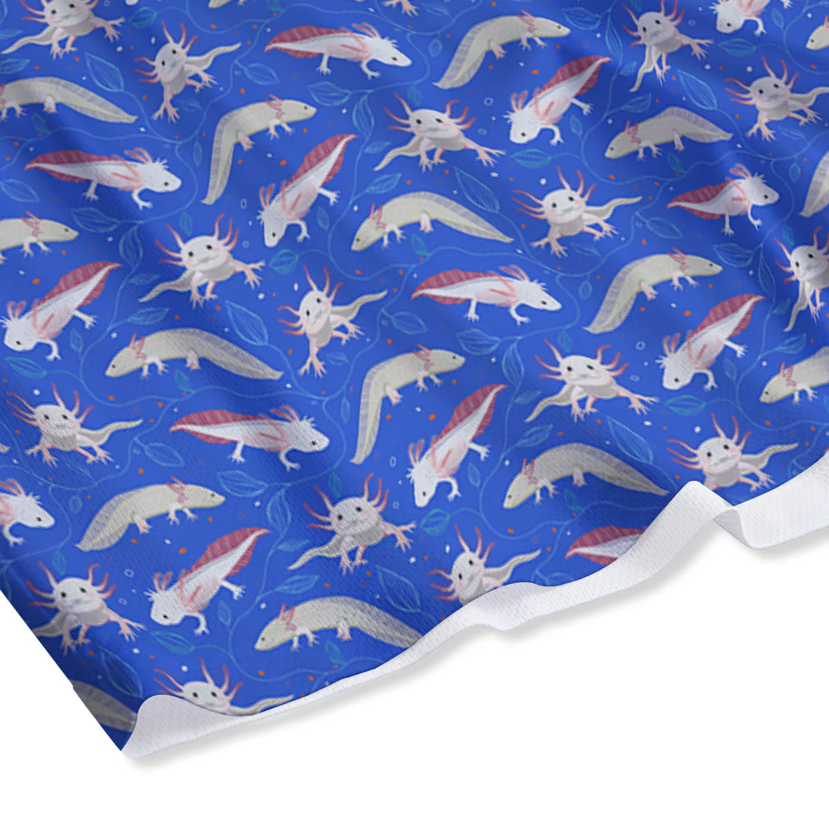 Axolotl Blue Print Pattern Mesh Shorts - Image 4