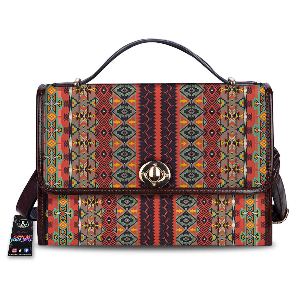 Aztec Native Tribal Print Pattern Women's Satchel Bag