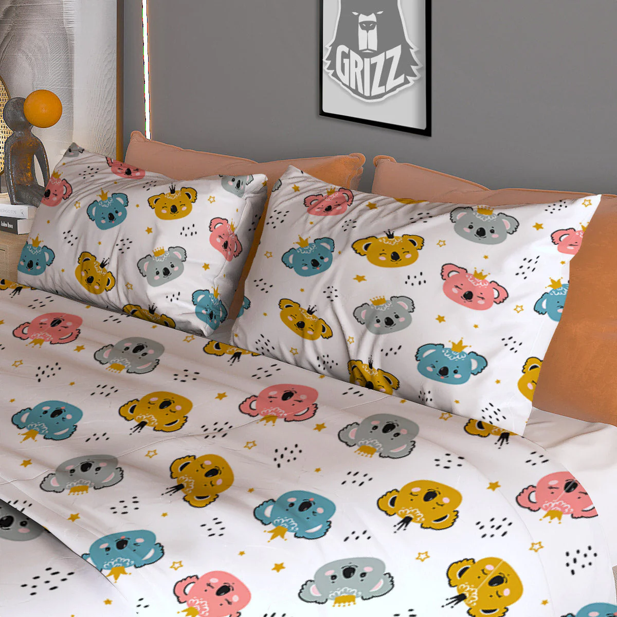 Baby Bear Colorful Cartoon Print Pattern Duvet Cover Bedding Set - Image 3