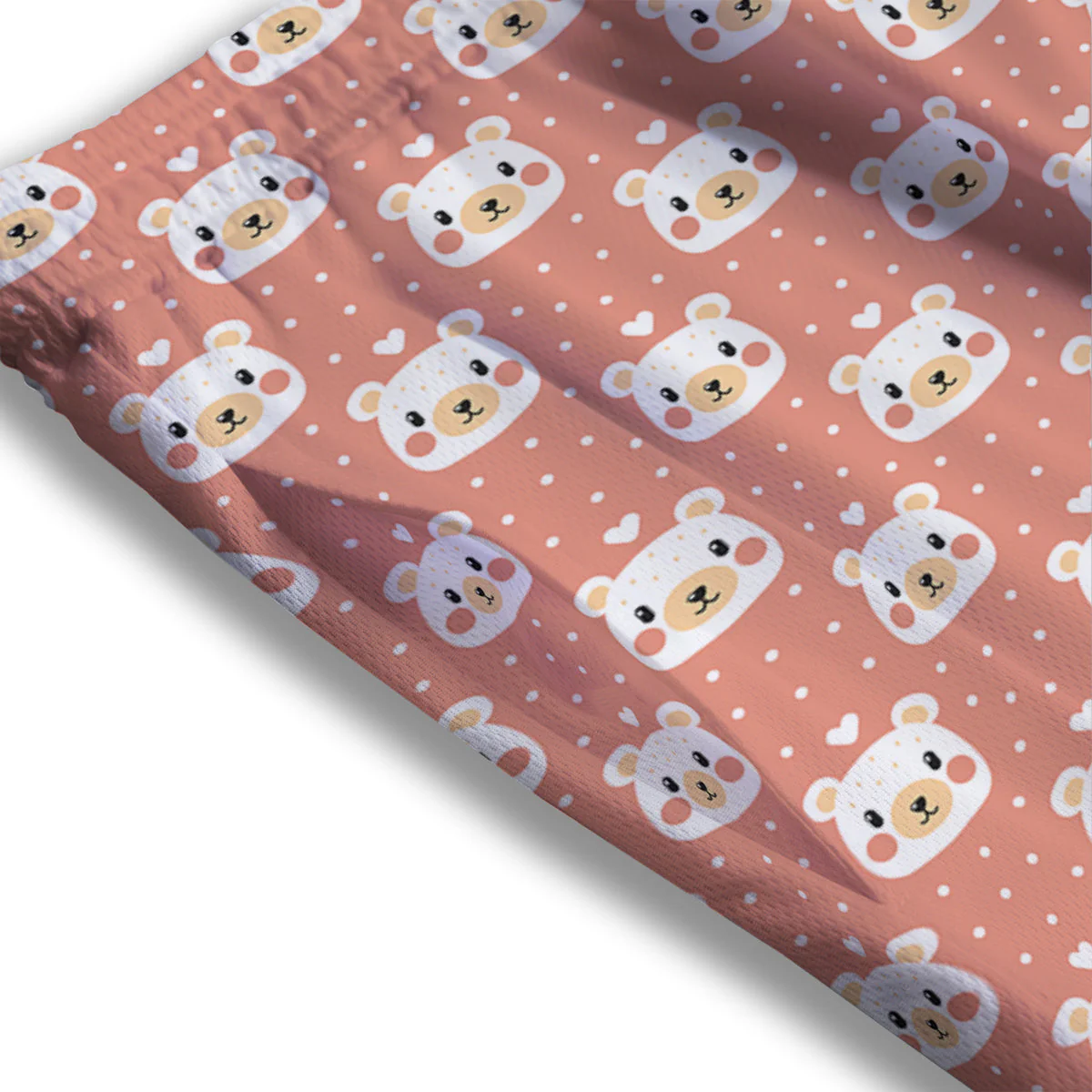Baby Bear Cute Polka Dot Print Pattern Mesh Shorts - Image 3