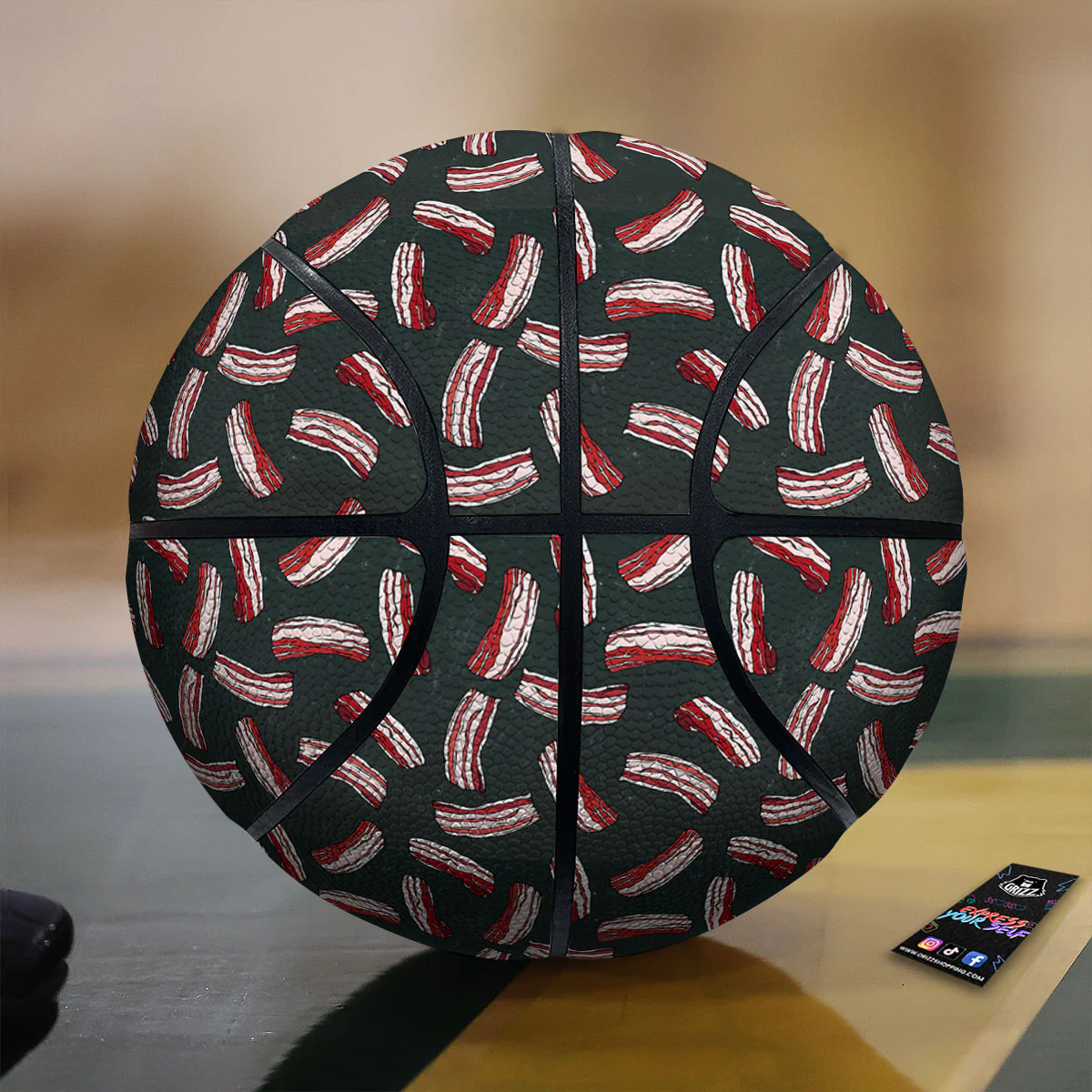 Bacon Black Print Pattern Basketball