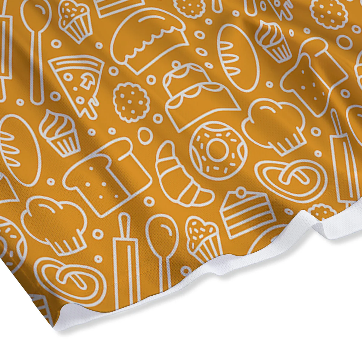 Bakery Yellow Print Pattern Mesh Shorts - Image 4