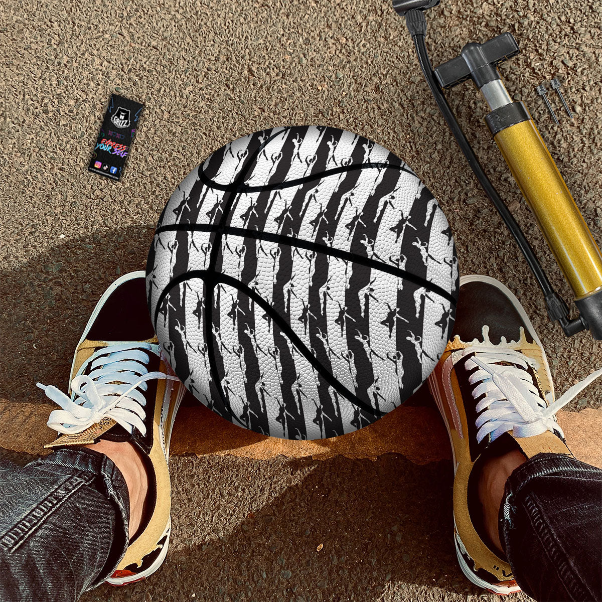 Ballet White And Black Print Pattern Basketball - Image 2