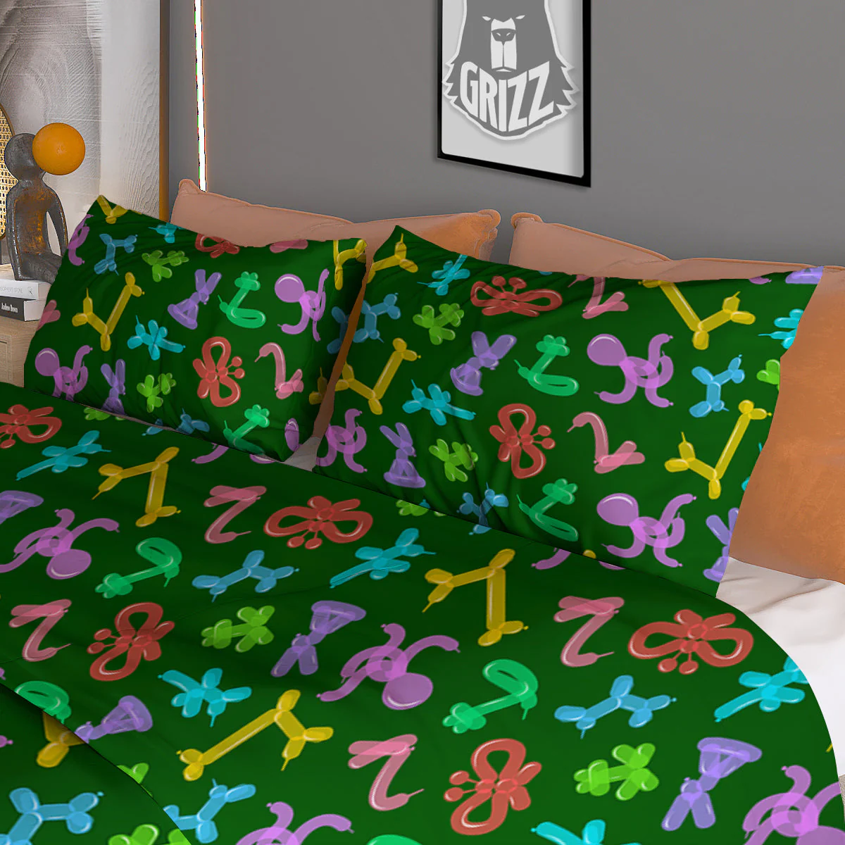 Balloon Modelling Print Pattern Duvet Cover Bedding Set - Image 3