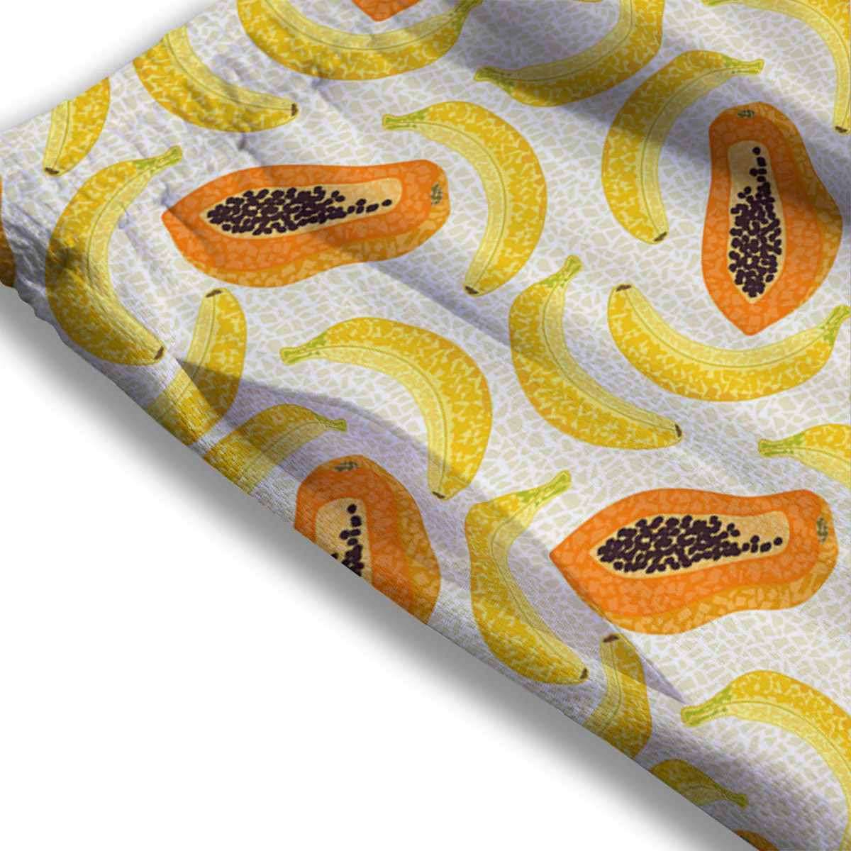 Banana And Papaya Print Pattern Mesh Shorts - Image 3