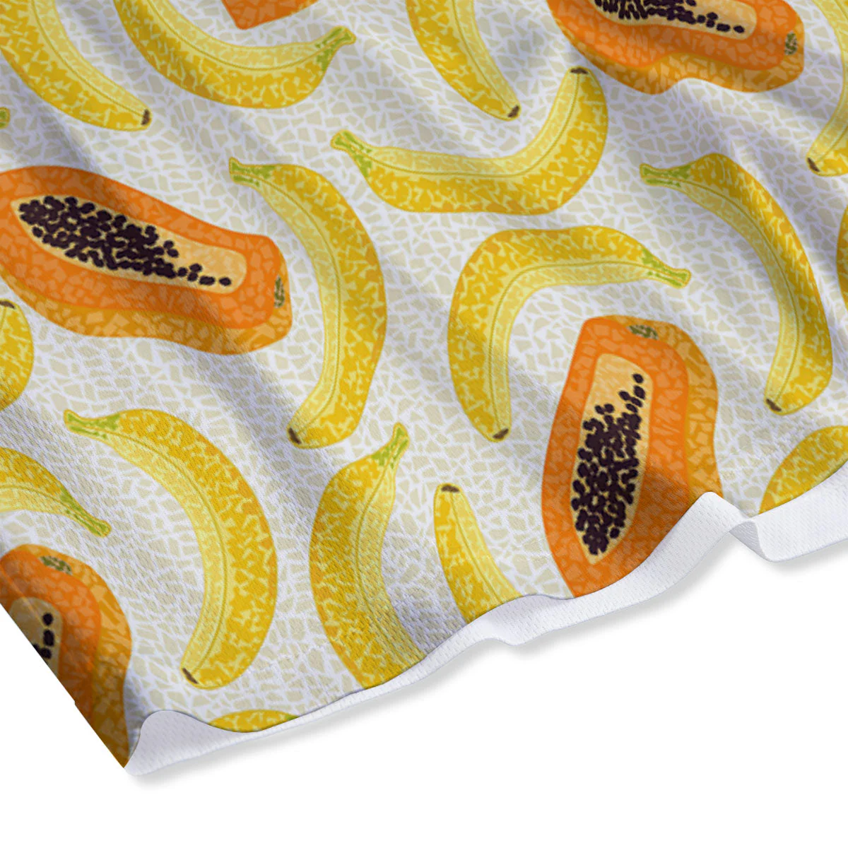 Banana And Papaya Print Pattern Mesh Shorts - Image 4