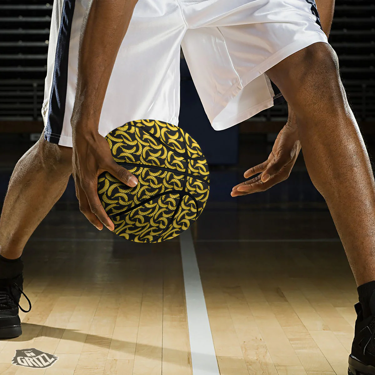 Banana Black Print Pattern Basketball - Image 3