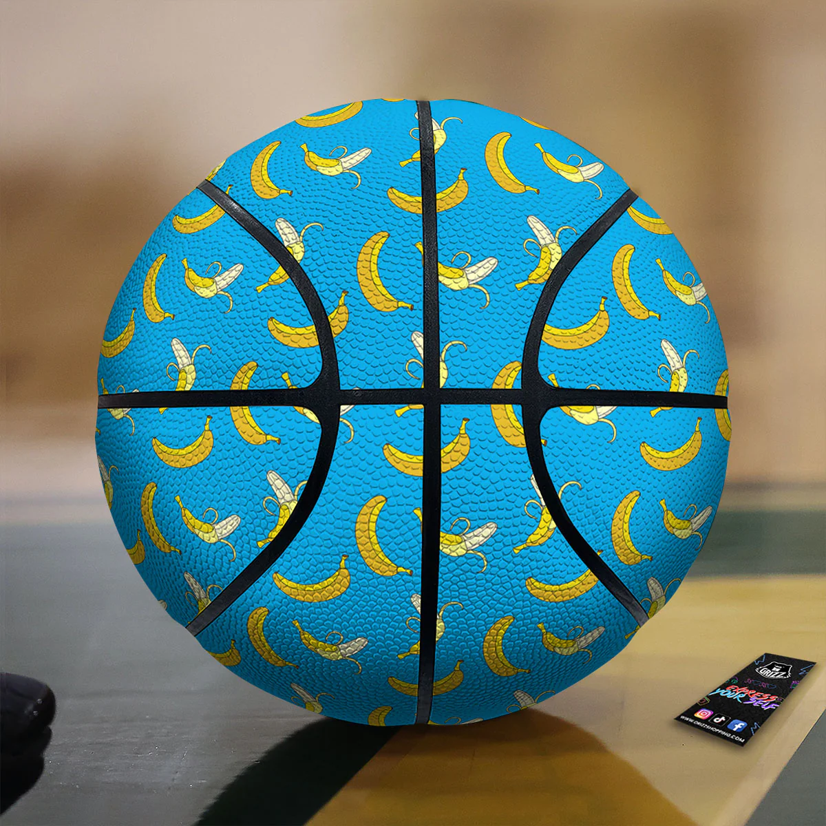 Banana Blue Print Pattern Basketball