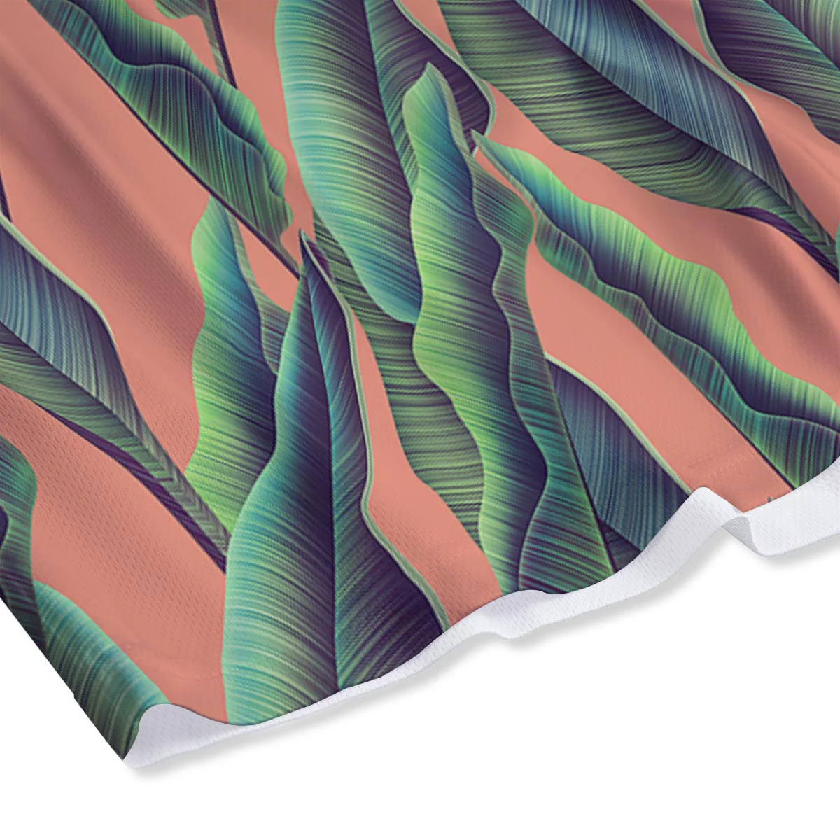 Banana Leaf Tropical Print Pattern Mesh Shorts - Image 4