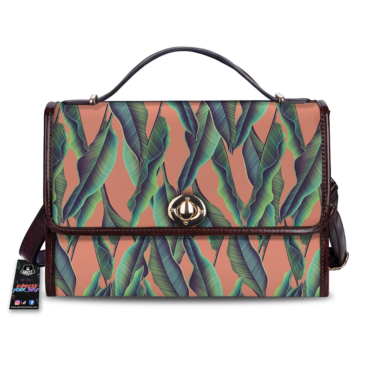 Banana Leaf Tropical Print Pattern Women's Satchel Bag
