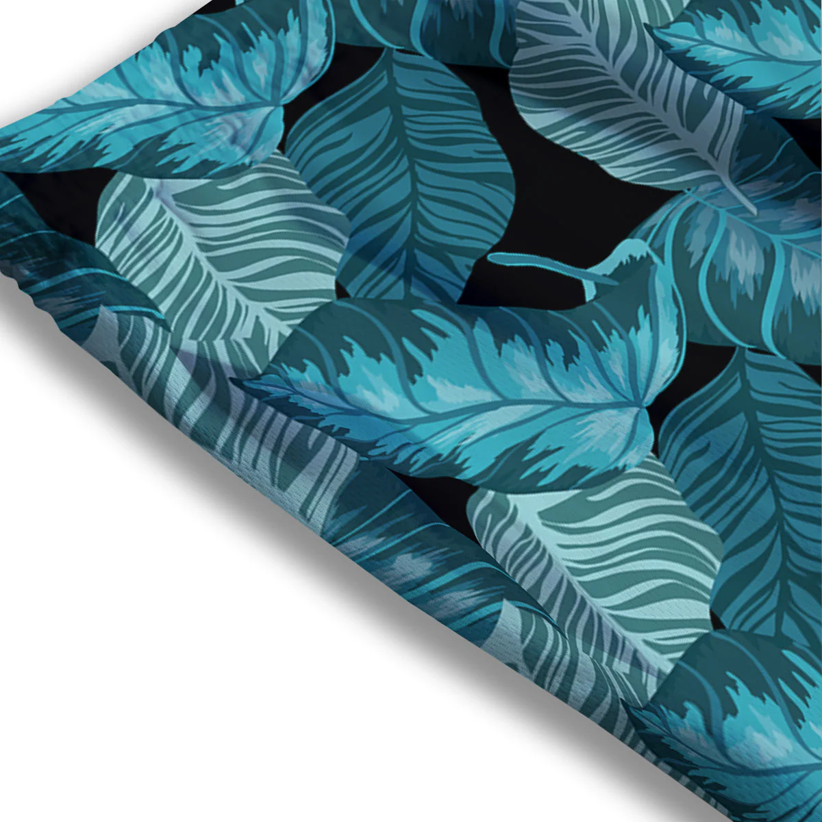 Banana Leaf Turquoise Print Pattern Mesh Shorts - Image 3