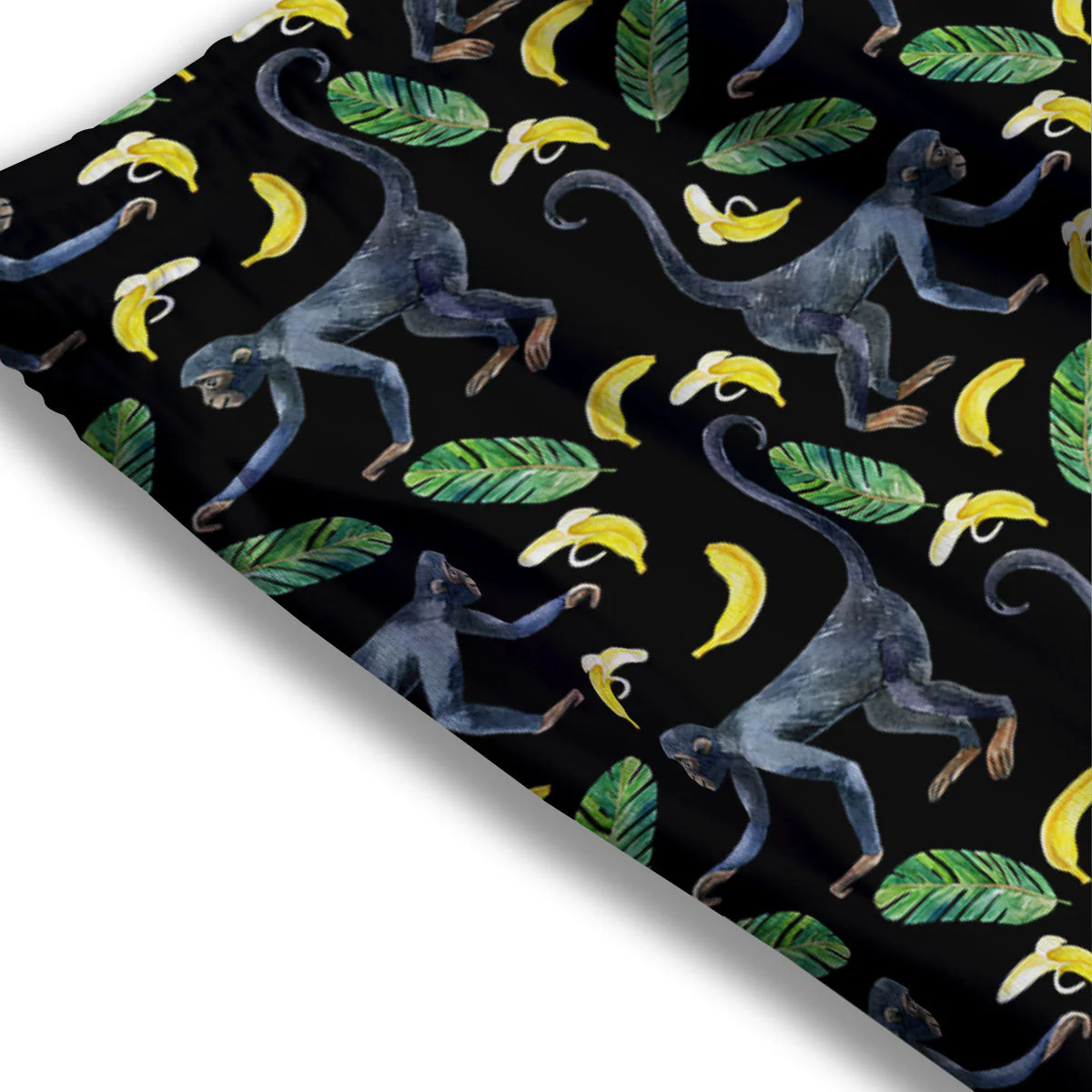 Banana Monkey Pattern Pattern Mesh Shorts - Image 3